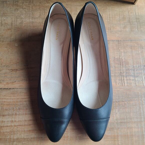 Women’s Cole Haan Go-To Block Heel Pumps Black Size 11B Waterproof NWOB - Picture 3 of 5